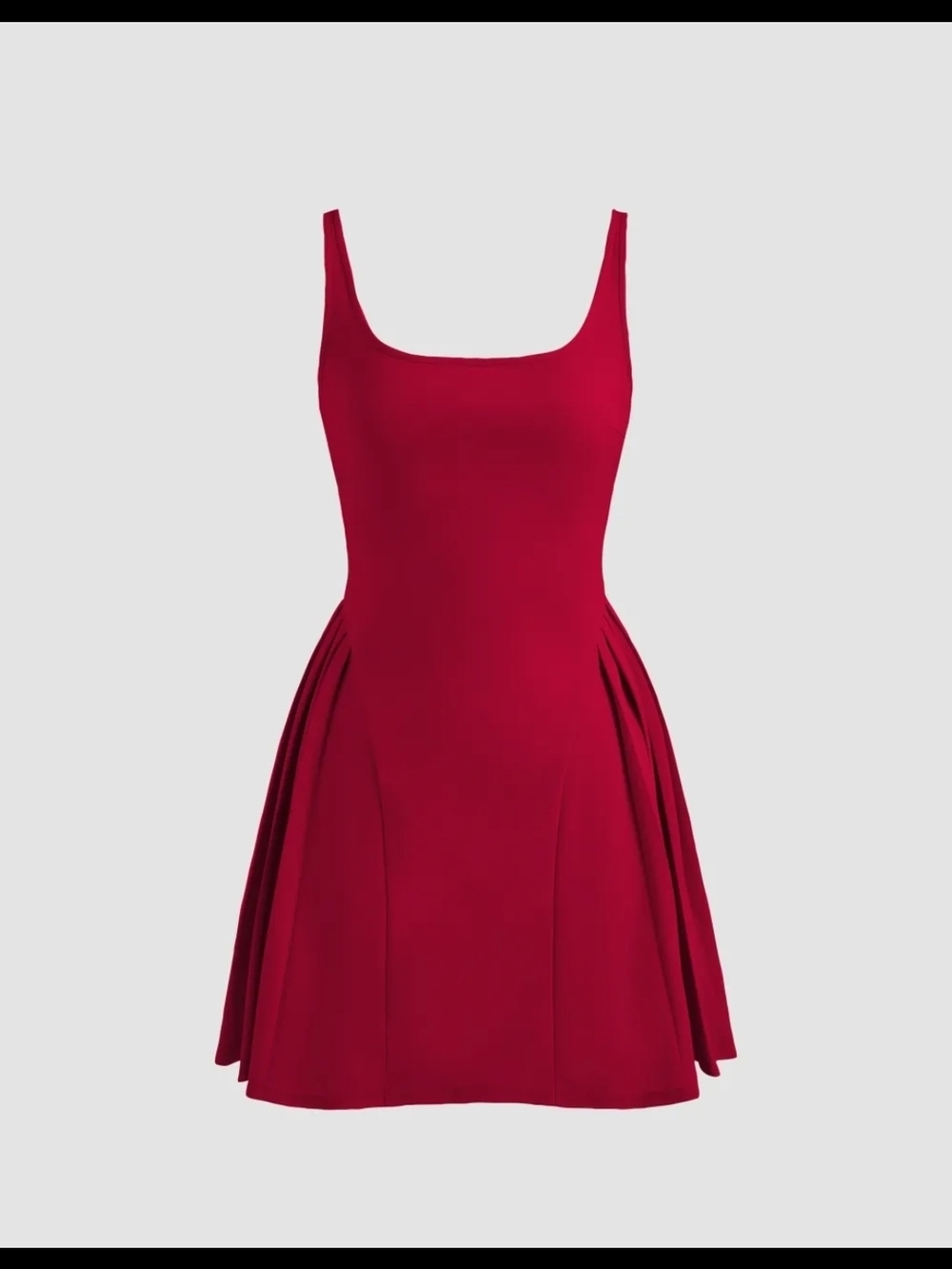 Cider Red Square-Neck Mini A-Line Dress